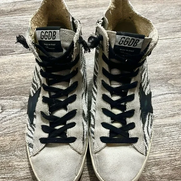 Golden Goose Zebra Print Sneakers - Black and White - Picture 1 of 8